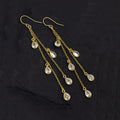 Gold Crystal Chandelier Earrings, CZ Raindrop Earrings, Simple Statement Earrings, Long Drop Earrings, Boho Chic Long Dangle Earrings