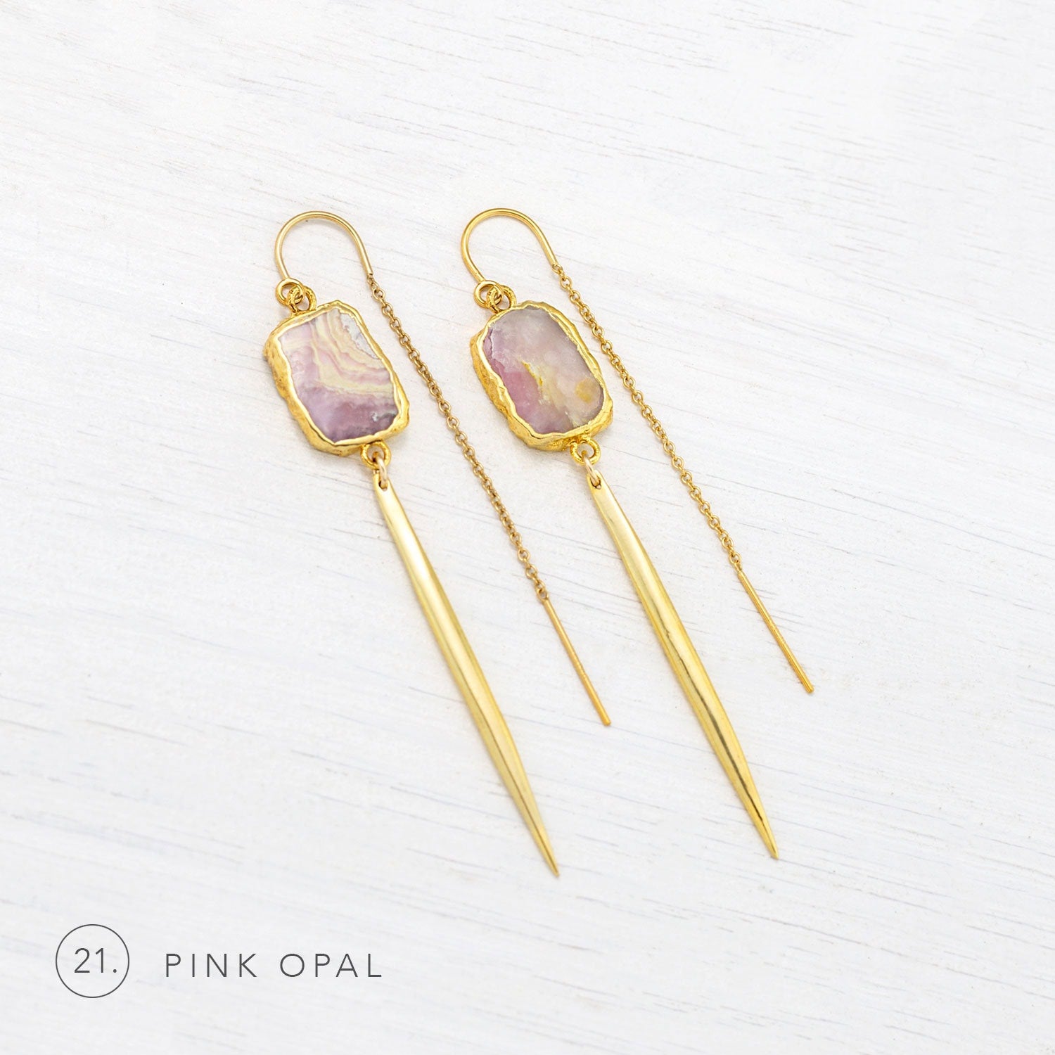 Natural Emerald Gemstone Earrings, Raw Emerald, May Birthstone Gift, Modern Geometric Spike Earrings, Simple Edgy Jewelry, Summer Statement