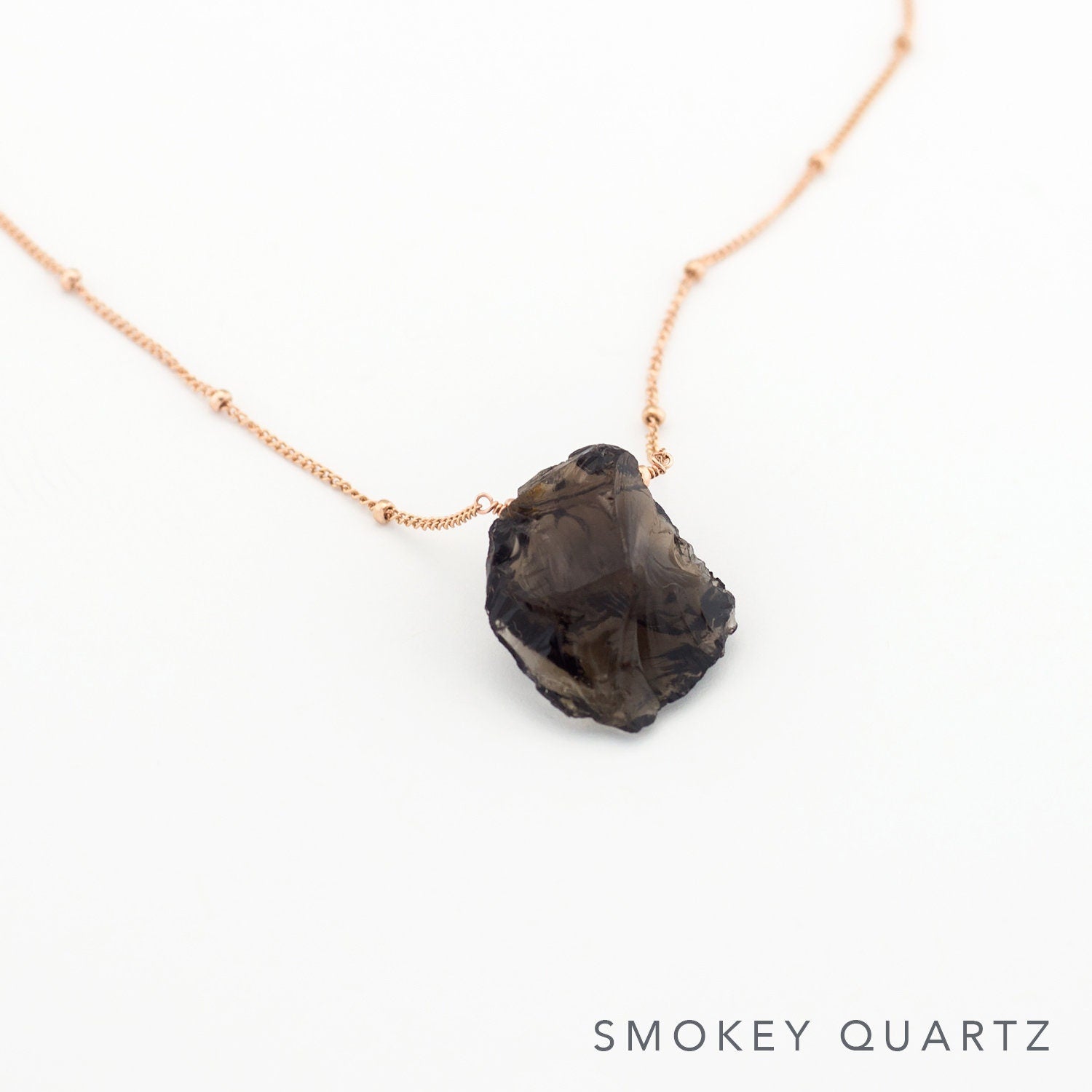 Raw Amethyst Necklace, February Birthstone Necklace, Satellite Chain, Ultra Violet Rough Gemstone, Crystal Necklace Pendant, NK-ST