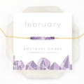 Ombre Amethyst Bar Necklace, February Birthday Gift, Dainty Everyday Necklace, Gold Filled, Rose Gold Filled, Sterling Silver, Gift for Her