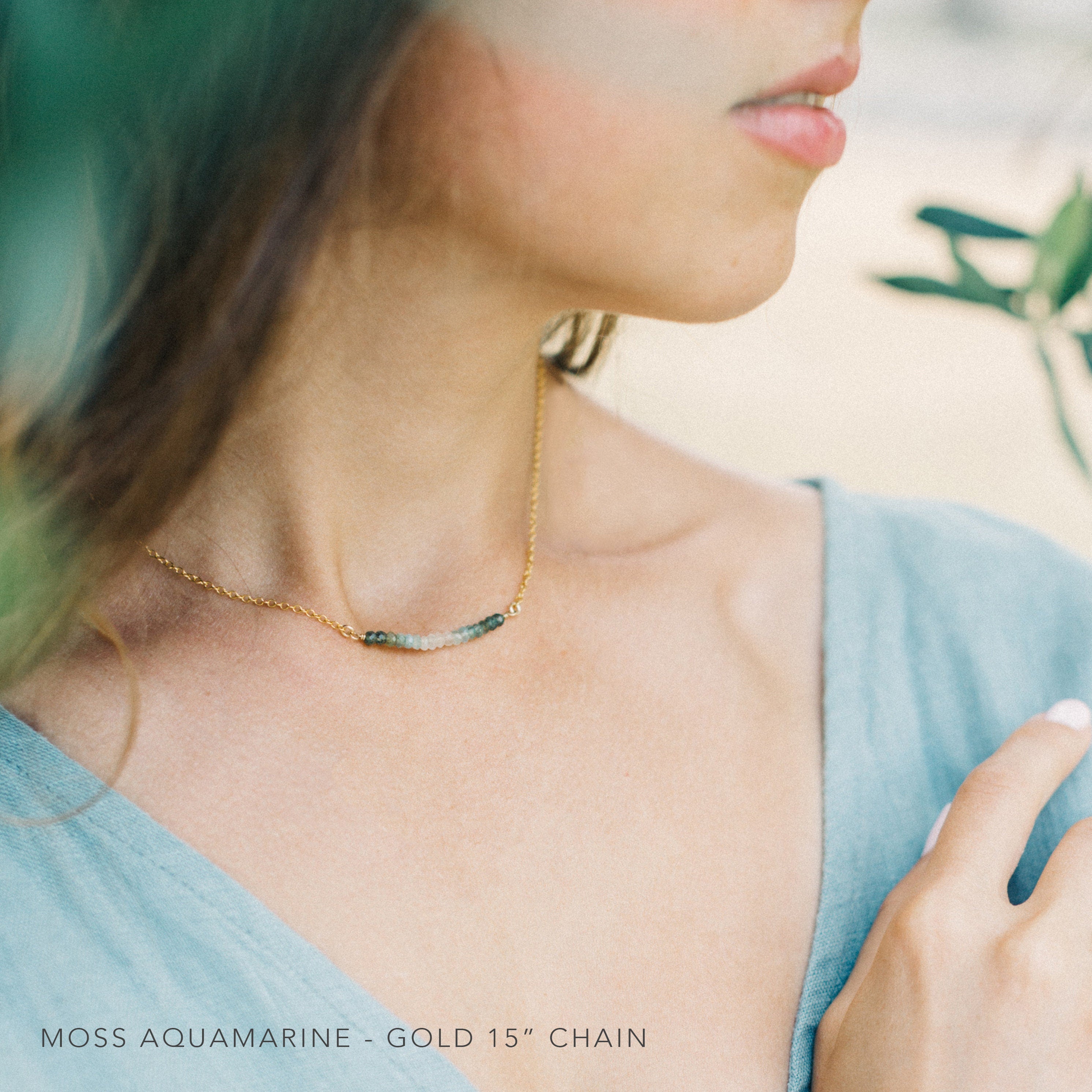 Love Necklace, Delicate Crystal Necklace, Chrysoprase Gemstone Bar, Bridesmaid Gift, Meaningful Gift, Rose Gold Fill Sterling Silver