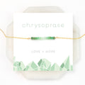 Love Necklace, Delicate Crystal Necklace, Chrysoprase Gemstone Bar, Bridesmaid Gift, Meaningful Gift, Rose Gold Fill Sterling Silver