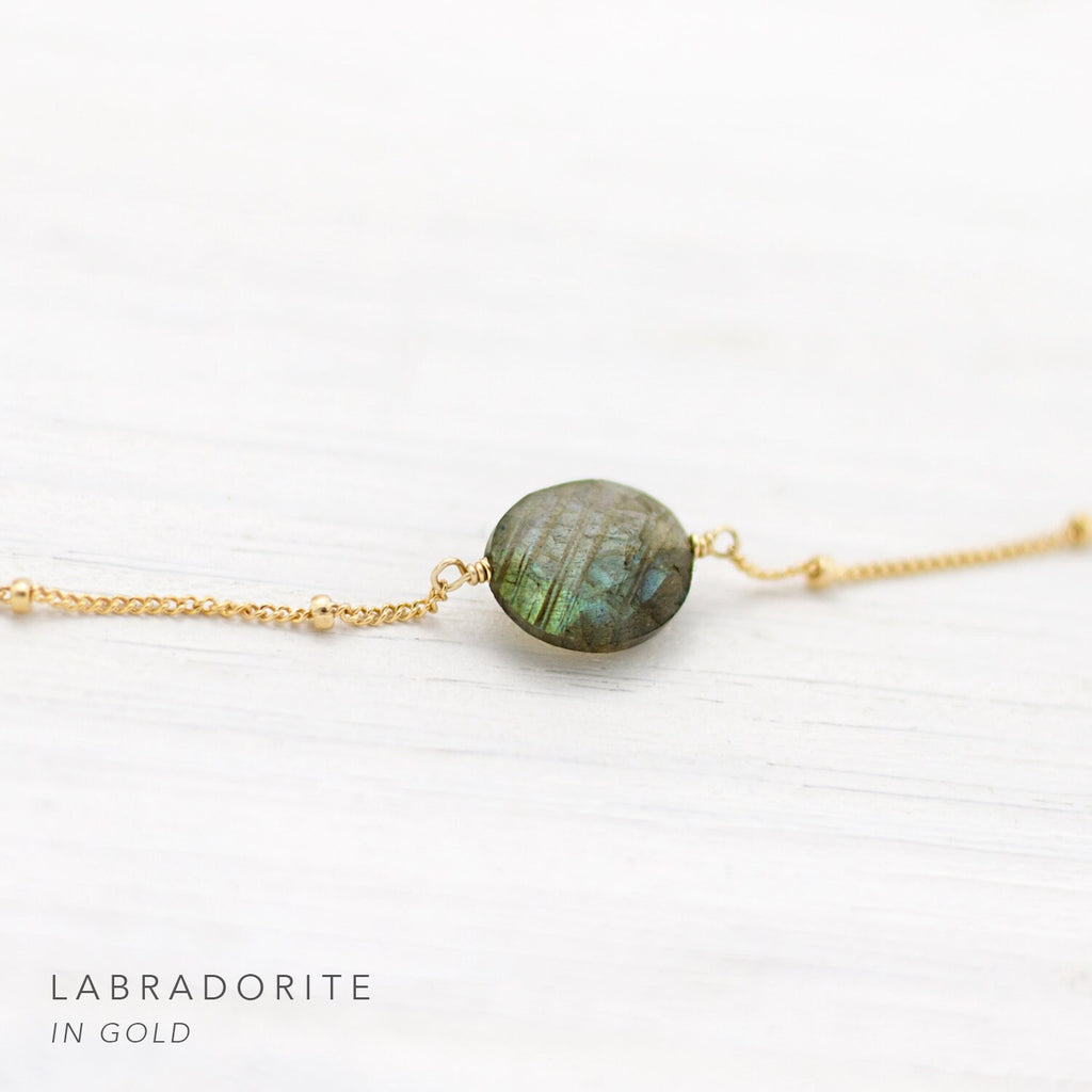 Dainty Stone Pendant, Turquoise Necklace Silver, Tiny Gemstone Choker, Gold Filled Satellite Chain, Gift for Sisters/ Friends, Boho Layering