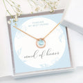Maid of Honor Proposal Necklace Card, Dainty Rose Gold Chain, Crystal Birthstone Drop, Something Blue Bridal Jewelry, Bridesmaid Thank You