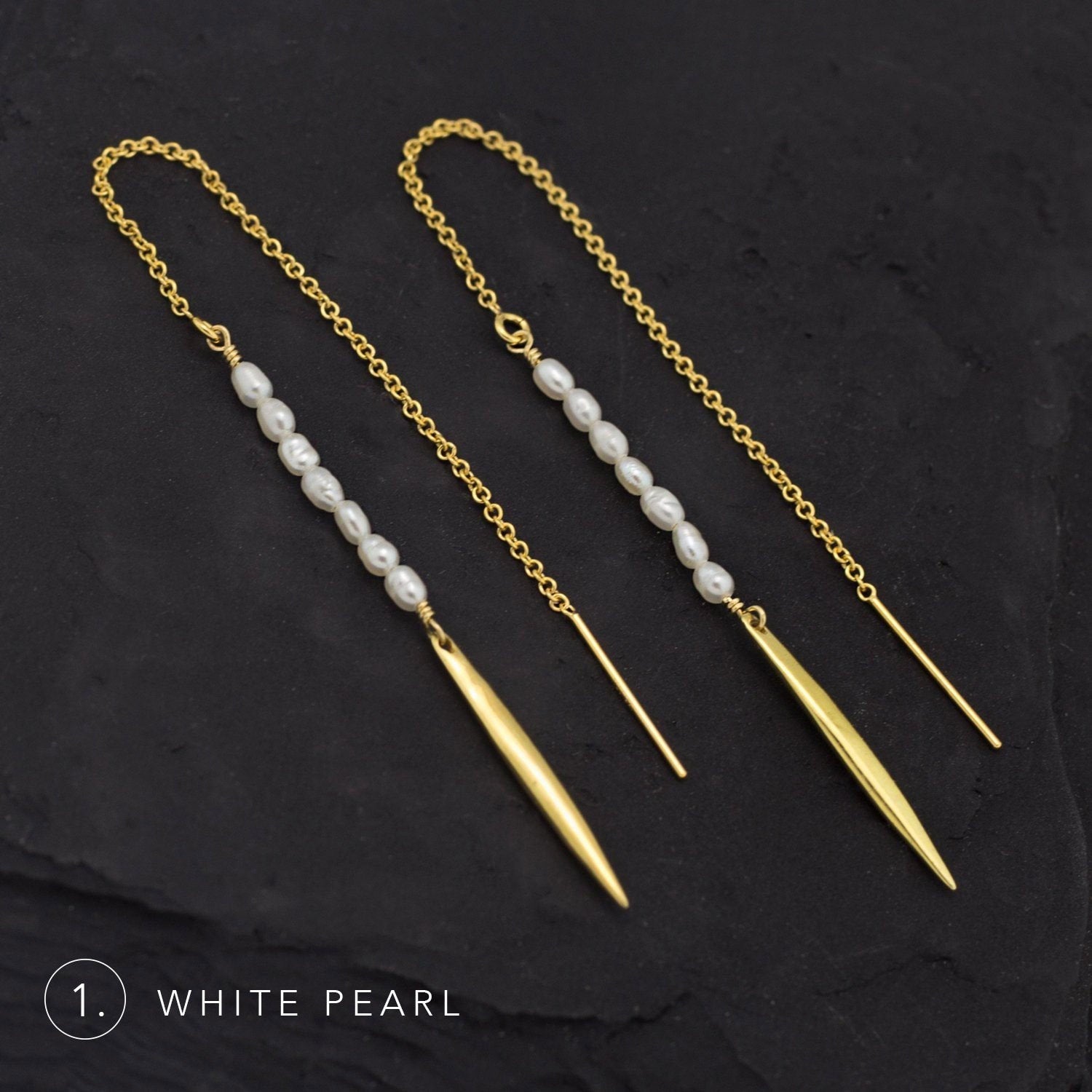 Minimalist Pearl Earrings, June Birthstone Gift, Freshwater Pearl Threader Earrings, Modern Classic Pearls, Simple Everyday Earrings, Spikes