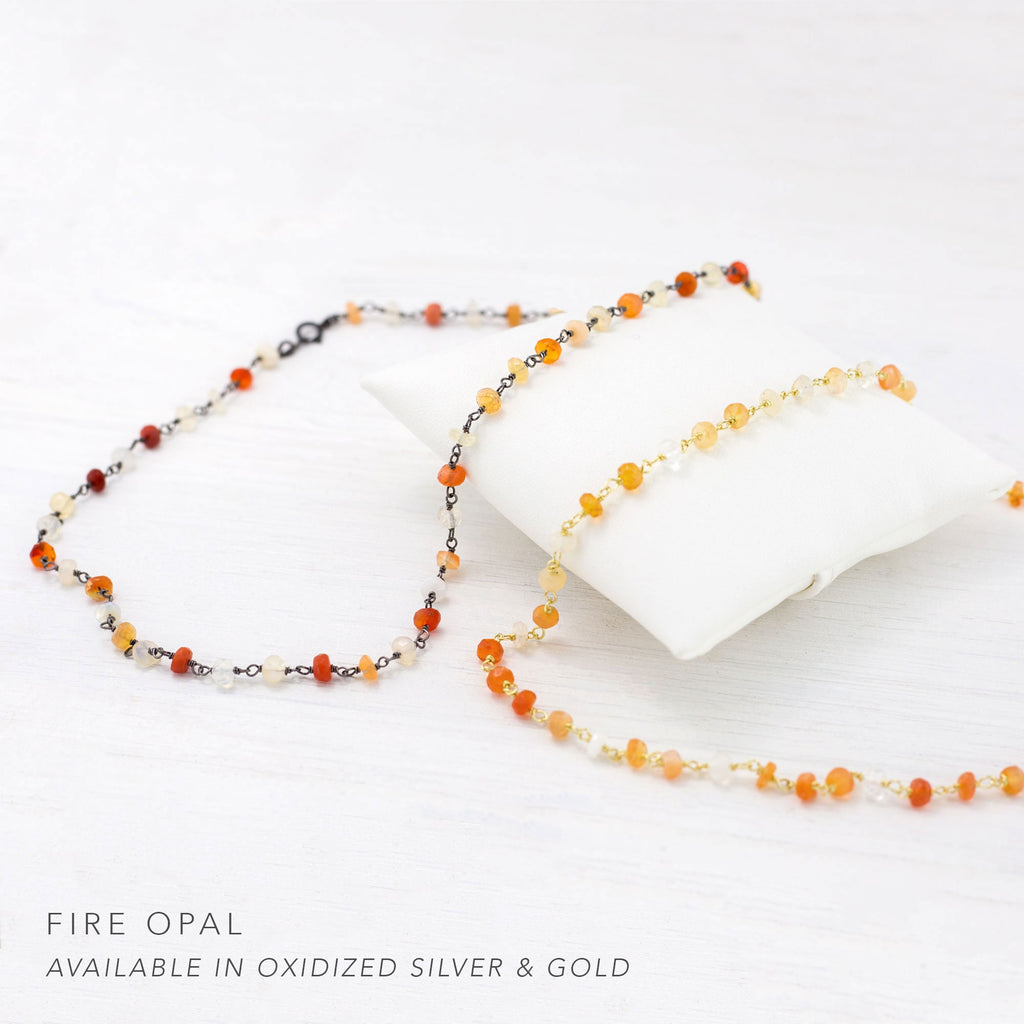 Dainty Opal Gemstone Choker, October Birthstone Necklace, Pink Opal Rosary Necklace, Joy Necklace, Inspirational Jewelry, Pink Necklace