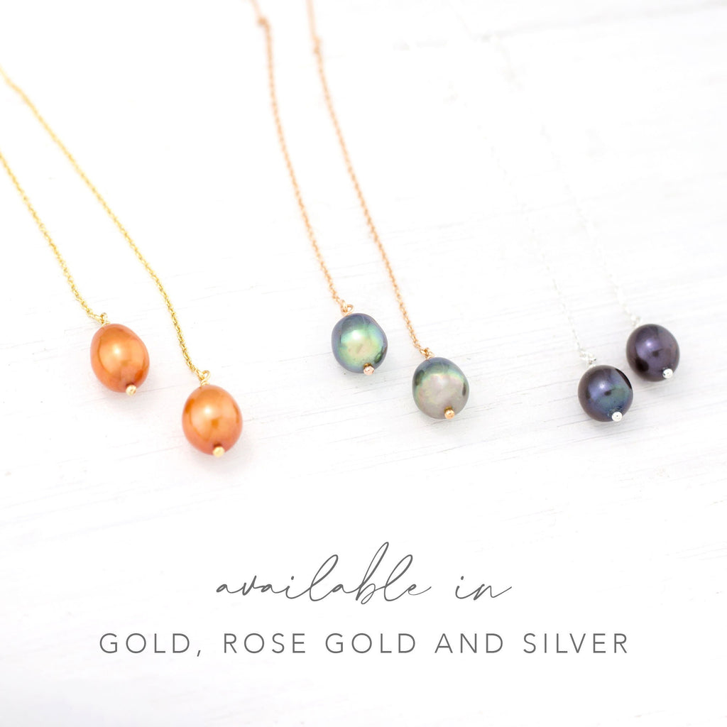 Freshwater Pearl Drop Threader Earrings, 14k Gold Filled, Bridesmaid Pearl Earrings, Long Pearl Earrings, Pearl Dangle, Gift for Girlfriend