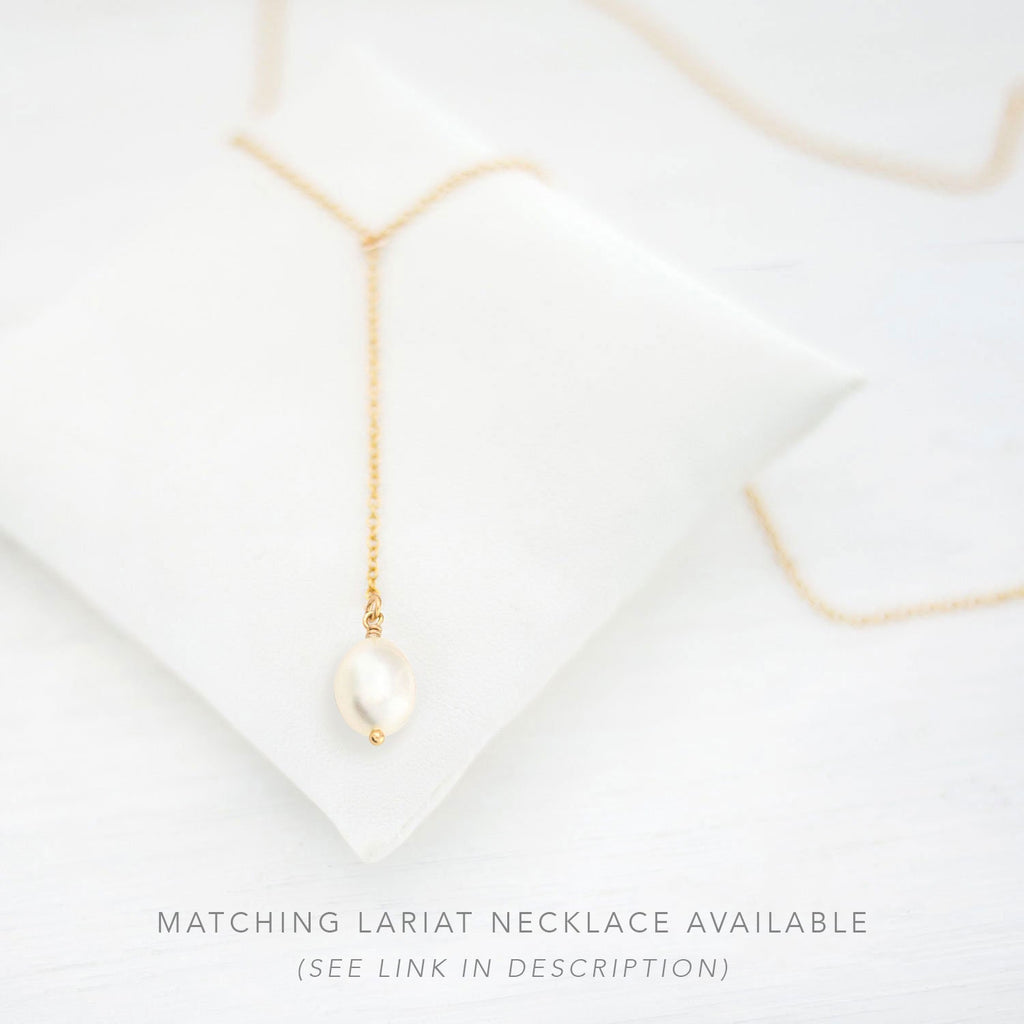 Freshwater Pearl Drop Threader Earrings, 14k Gold Filled, Bridesmaid Pearl Earrings, Long Pearl Earrings, Pearl Dangle, Gift for Girlfriend