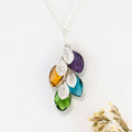 Silver Personalized Birthstone Necklace, Custom Initial Leaf Necklace, Nana Jewelry, Mom Gift From Son, Jewelry that Inspires, NK-BC