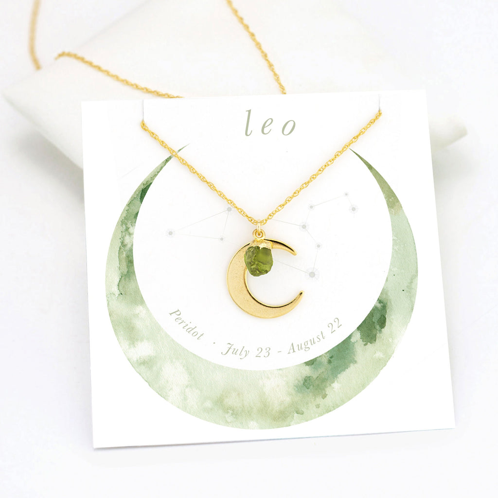 Raw Aquamarine Necklace, Dainty Moon Necklace, Pisces Jewelry, March Birthstone Necklace, Zodiac Stone Necklace, Gift Necklace, NK-N