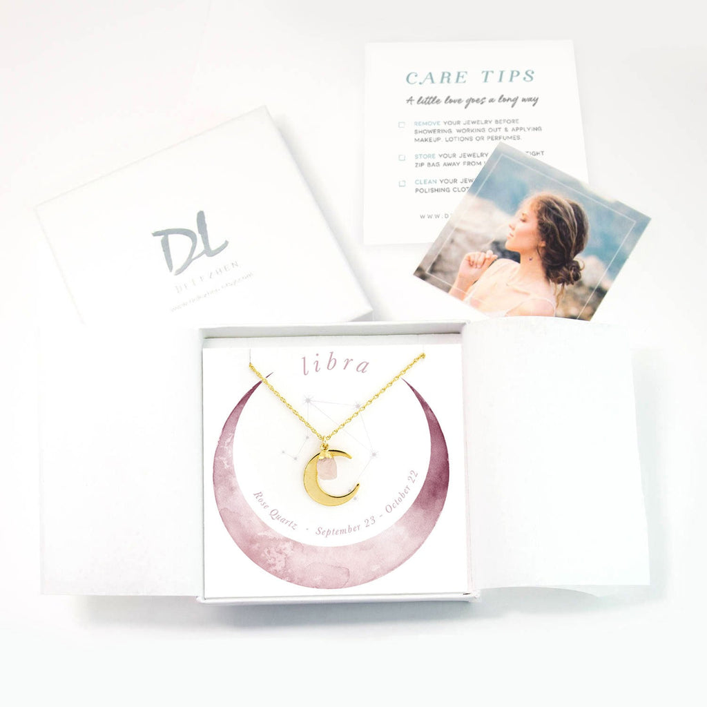 Aries Necklace, Zodiac Necklace, Celestial Jewelry, Raw Crystal Pendant Necklace, Horoscope Jewelry Gift, 14k Gold Filled Chain,