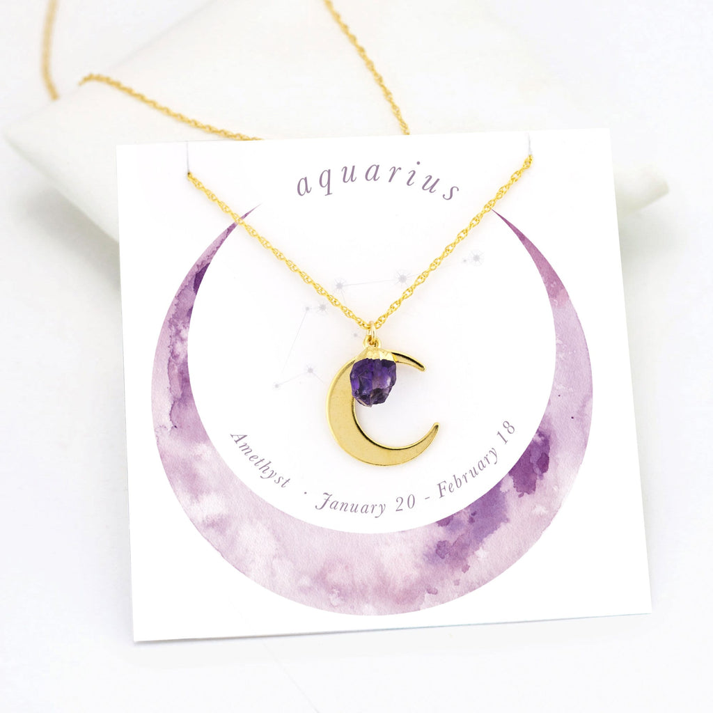 Aries Necklace, Zodiac Necklace, Celestial Jewelry, Raw Crystal Pendant Necklace, Horoscope Jewelry Gift, 14k Gold Filled Chain,