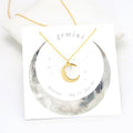 Celestial Moonstone Necklace, Gemini Necklace Gift, Zodiac Necklace, Crystal Necklace, Raw Moonstone, Sterling Silver Moon