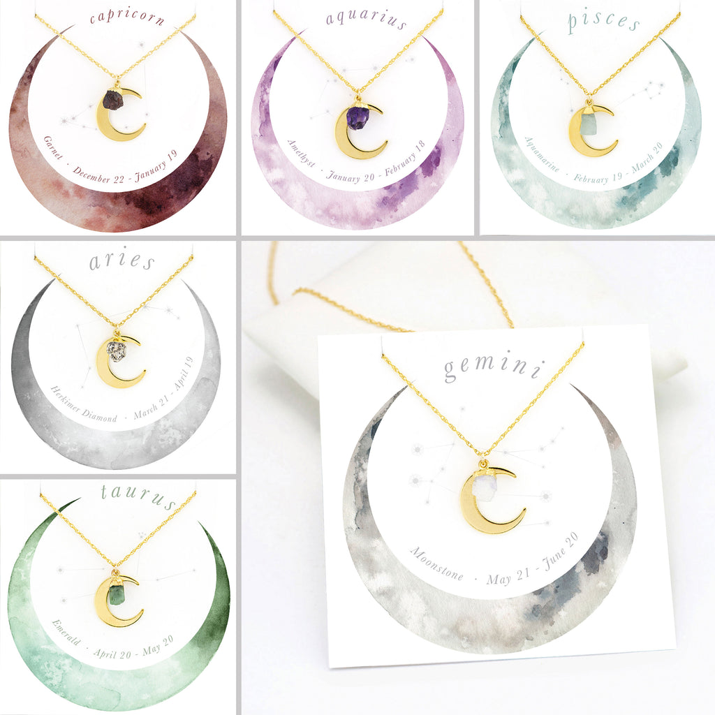 Tiny Rose Quartz Necklace, Libra Zodiac Gift, Quartz Celestial Necklace, Crescent Moon Pink Crystal Pendant, Bridesmaid Gift Ideas