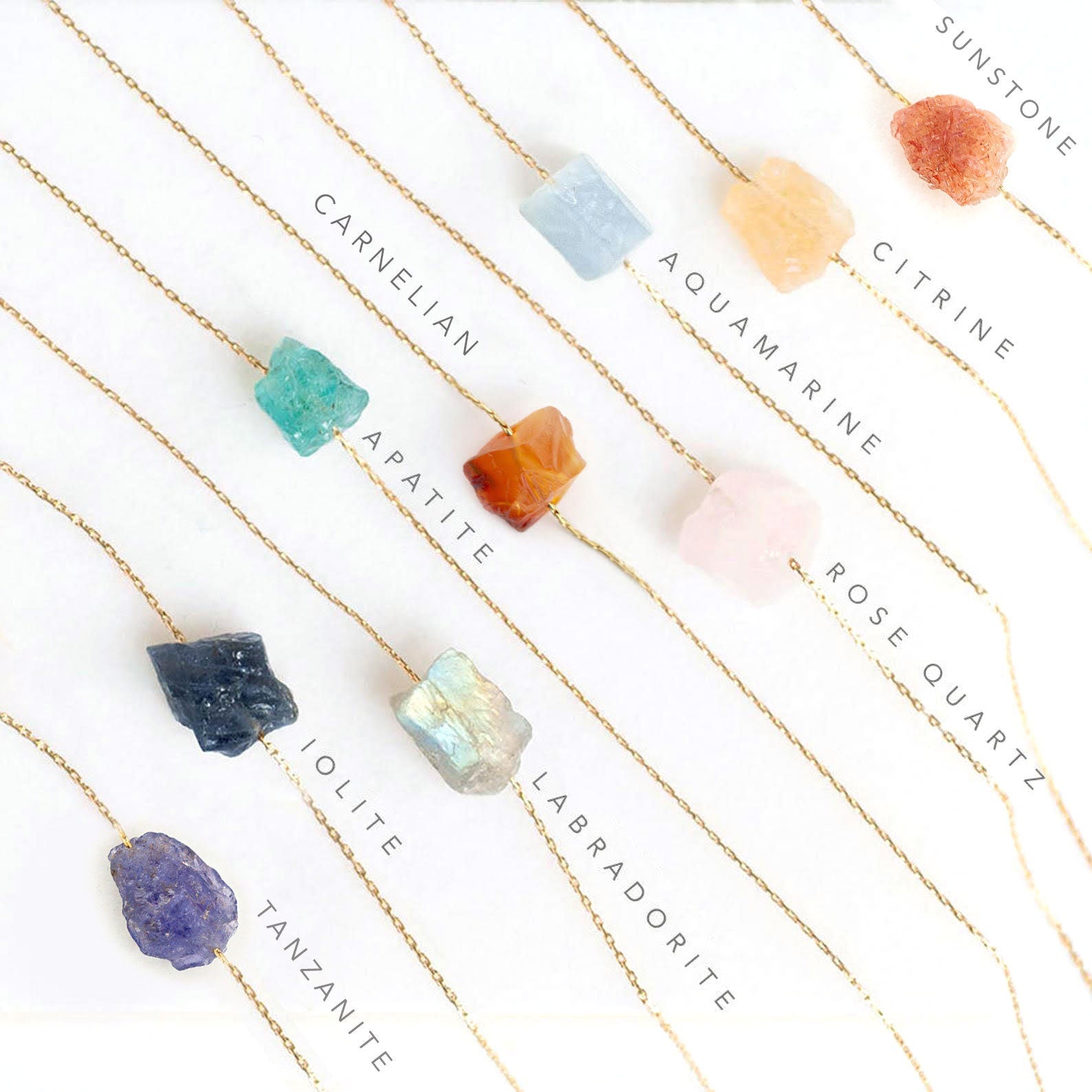 Dainty Blue Apatite Crystal Necklace, Sterling Silver Chain, Raw Crystal Jewelry, Rough Cut Stone, Gift Ideas for Her, Handmade Layering