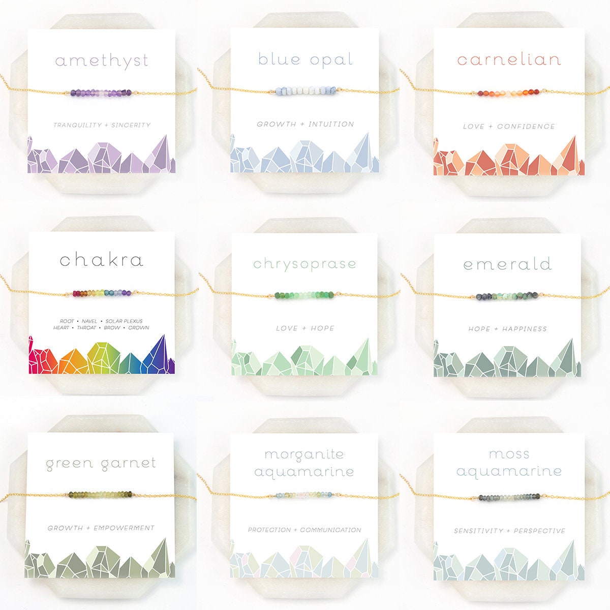 Crystal Necklace, Chakra Gift Necklace, Rainbow Necklace, 7 Chakras, Balancing Necklace, Yoga Jewelry, Chakra Stones, NK-DB