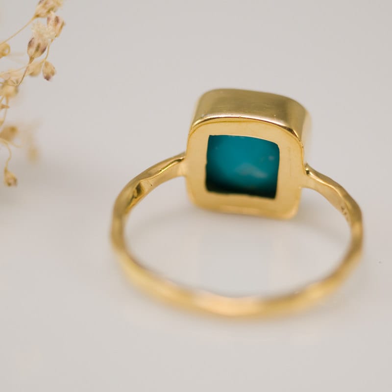 Turquoise Ring Gold, December Birthstone Ring, Gemstone Ring, Solitaire Ring, Silver Ring, Stacking Ring, Statement Ring