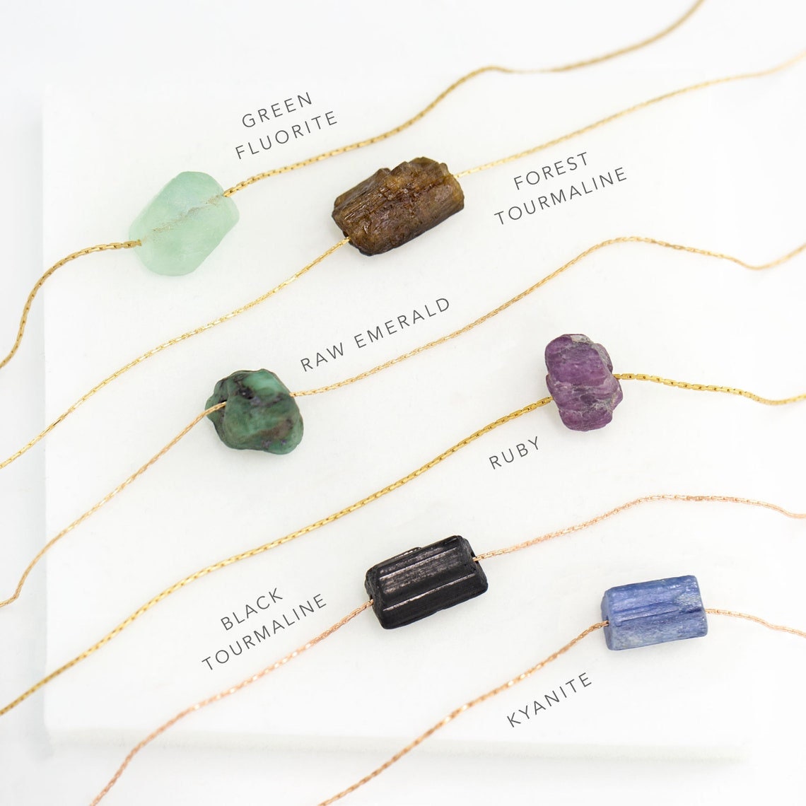 Raw Iolite Necklace, 14k Gold Fill Chain, Dainty Crystal Pendant Necklace, Sterling Silver, Dark Blue Necklace, Gift for Girlfriend, Choker