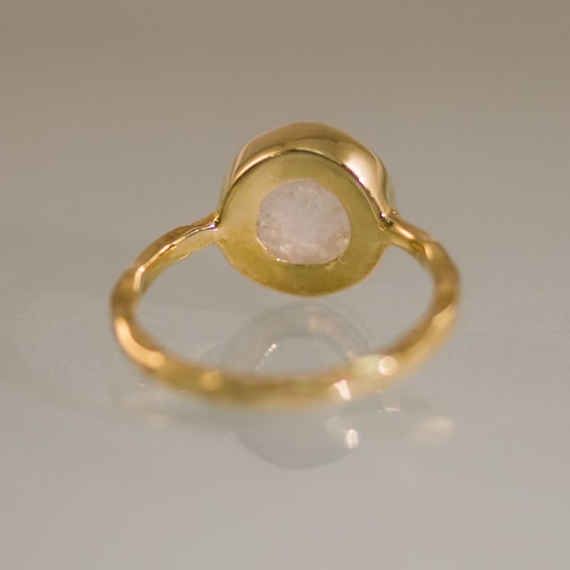 White Moonstone Ring Gold - June Birthstone Ring - Gemstone Ring - Gold Ring - Bezel Set Ring, Summer Jewelry, Statement Ring, 9mm Solitaire