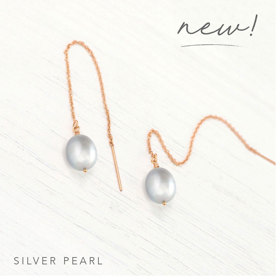 Freshwater Pearl Drop Threader Earrings, 14k Gold Filled, Bridesmaid Pearl Earrings, Long Pearl Earrings, Pearl Dangle, Gift for Girlfriend