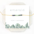 Natural Emerald Necklace, Hope Necklace, Ombre Gemstone Bar Choker, Inspirational May Birthstone Gift Card, Gold Rose Silver Chains
