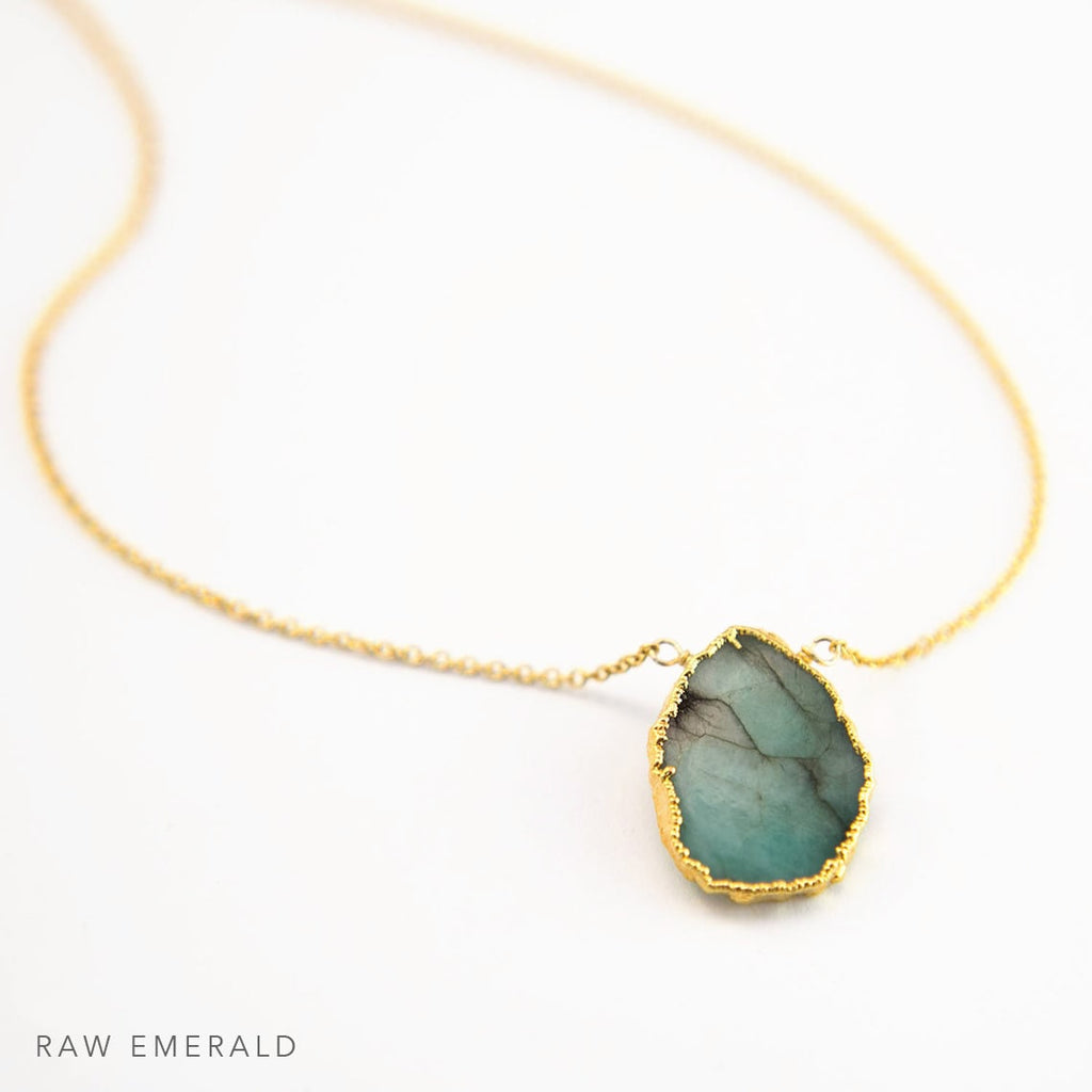 Gemstone Slice Pendant Necklace, Layered Necklaces, Electroformed Slice, Gold Necklace, Layering Jewelry, Boho Jewelry, Framed Stone