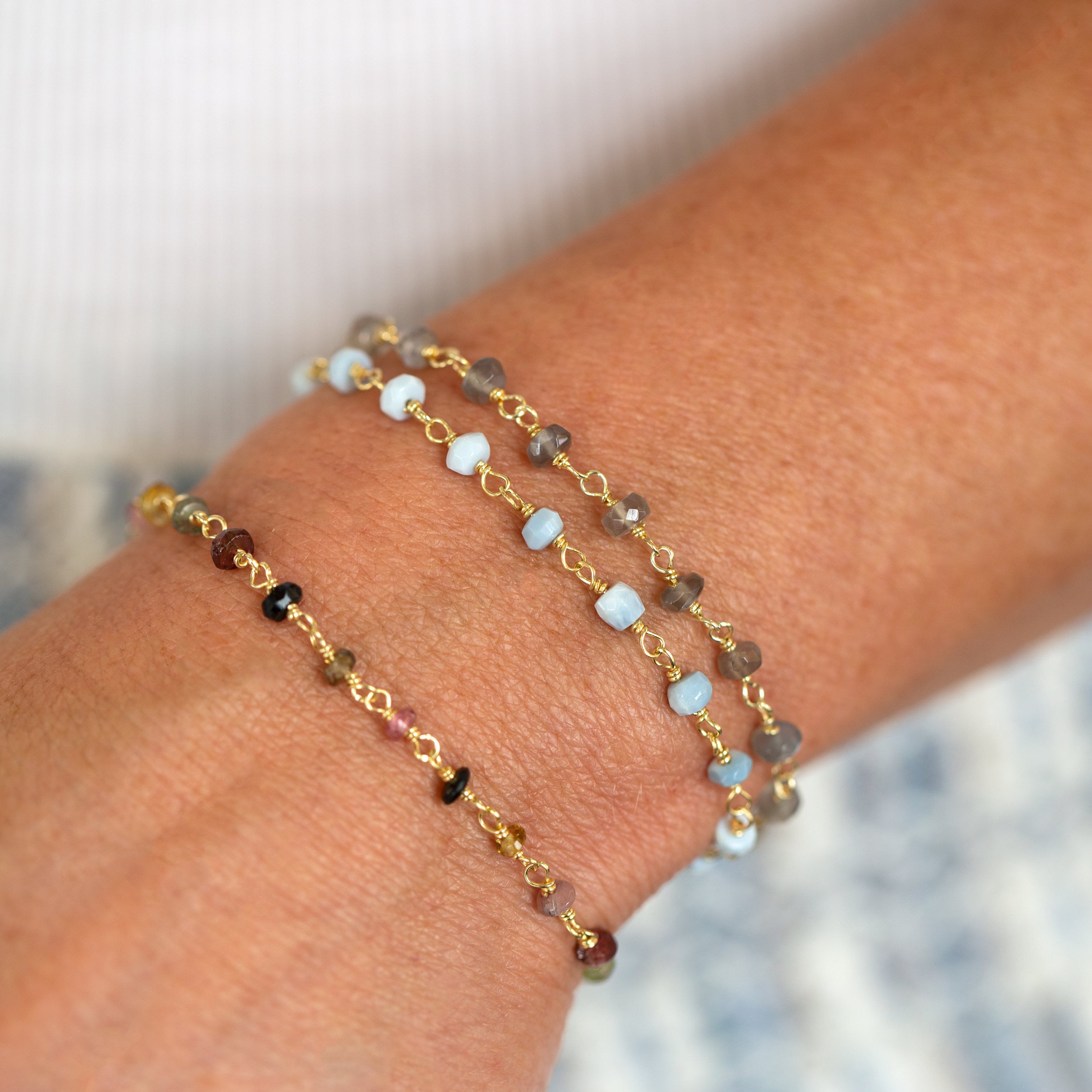 Real Opal Necklace, Toggle Clasp October Birthstone Necklace, Beaded Rosary Chain Layering Choker, Summer Jewelry Trends, Genuine Gemstones