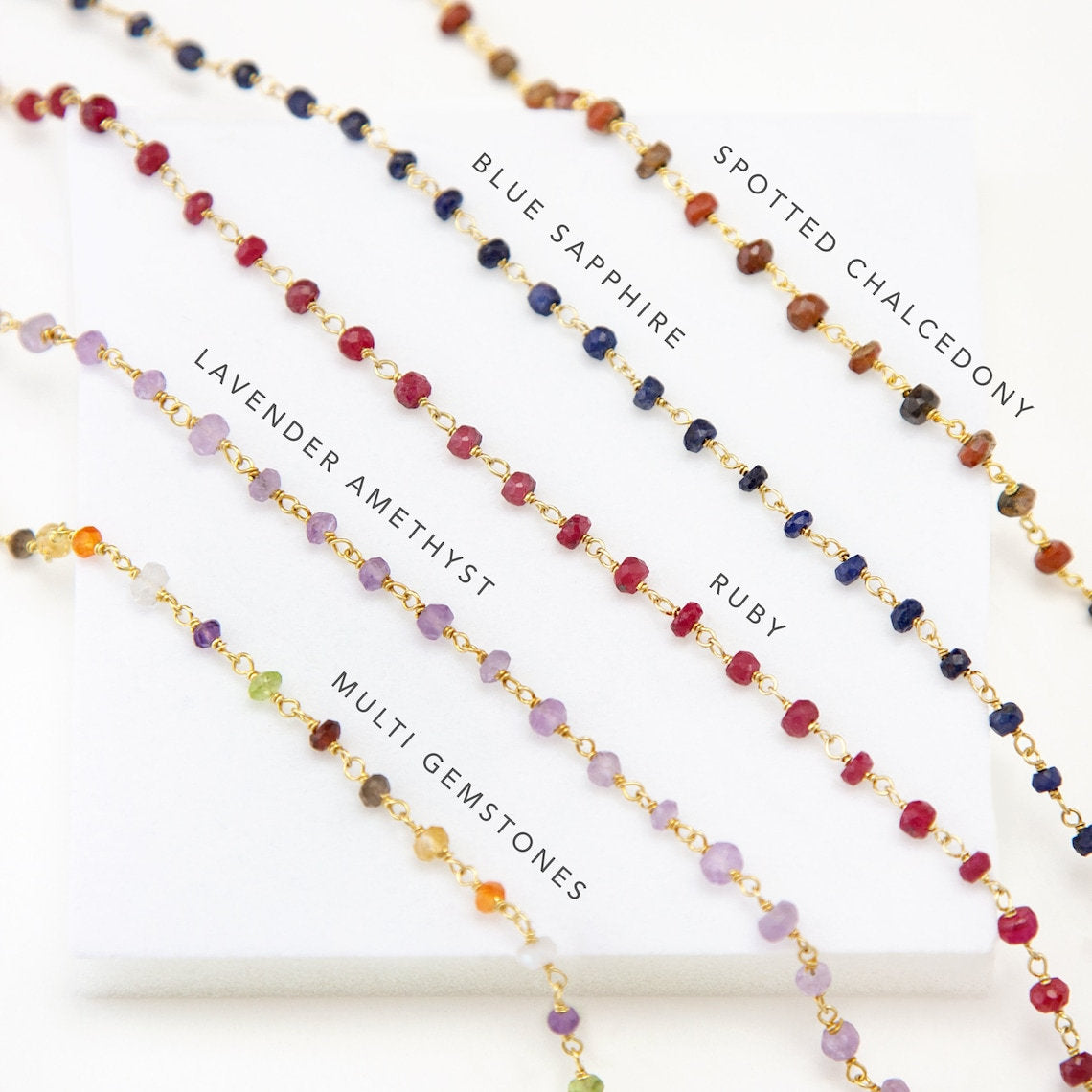 Natural Beaded Opal Chains, Wire Wrapped Gemstone Crystal Necklace, Colorful Beaded Layering Choker, Birthstone Jewelry Gift, Blue Opal Gold