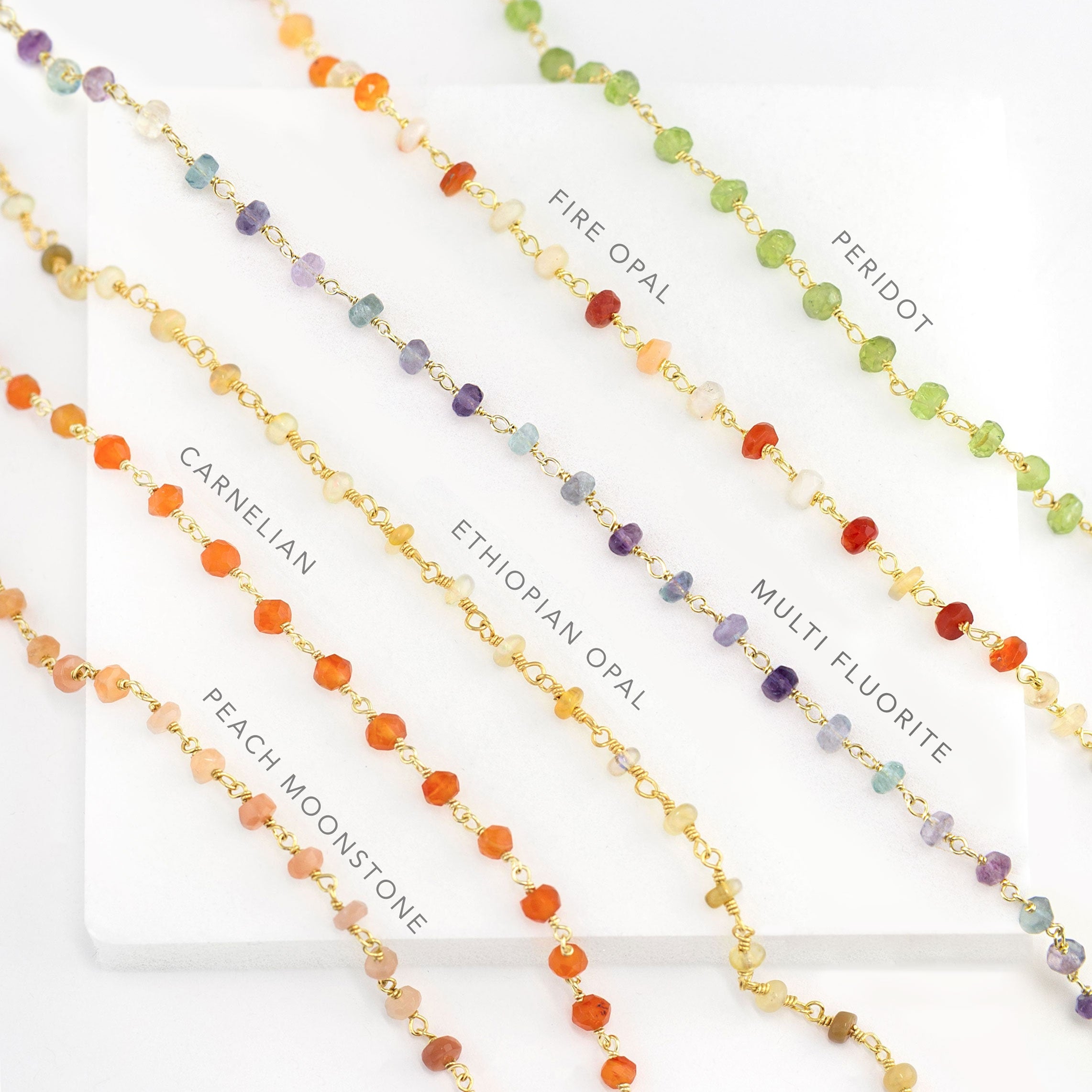 Natural Beaded Opal Chains, Wire Wrapped Gemstone Crystal Necklace, Colorful Beaded Layering Choker, Birthstone Jewelry Gift, Blue Opal Gold