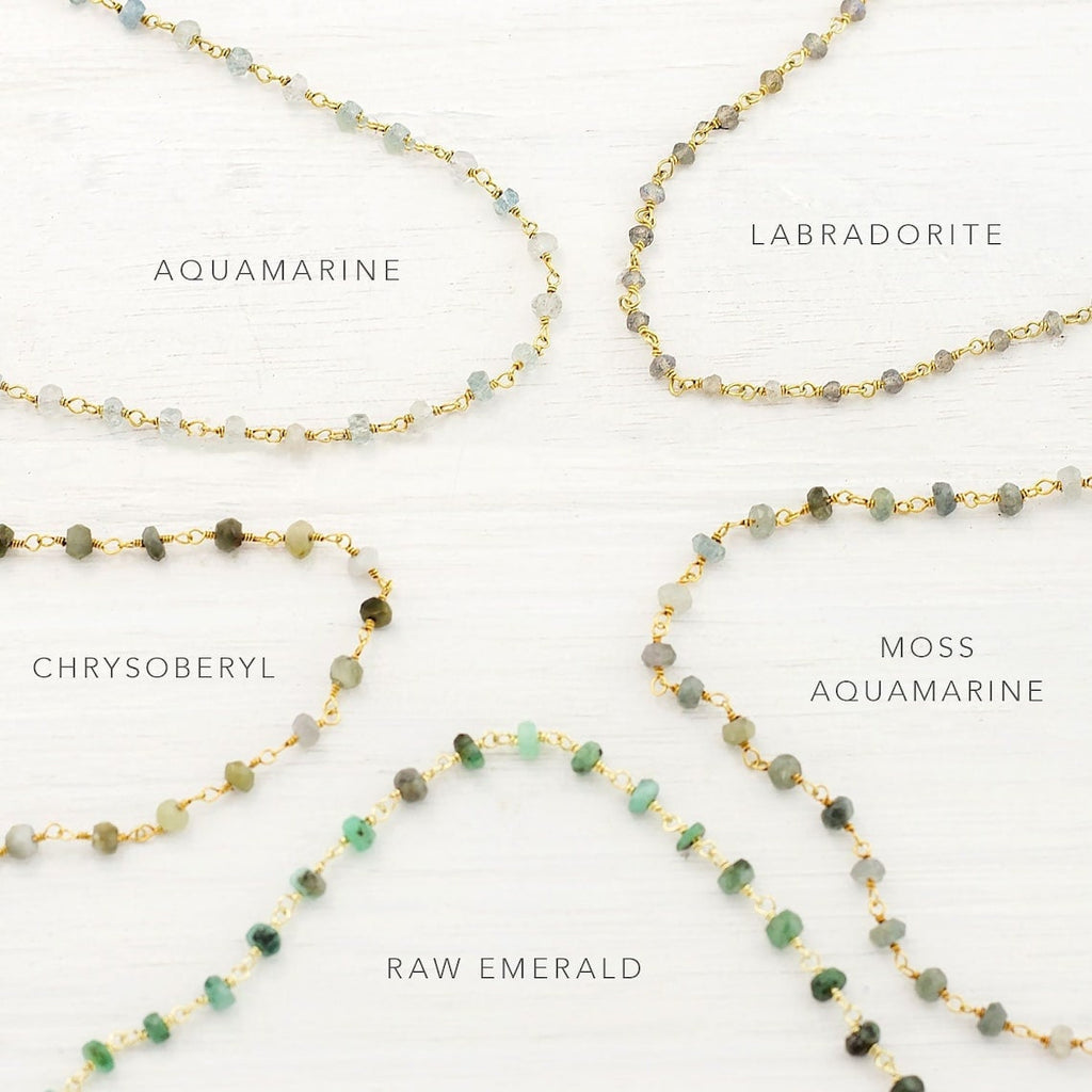 Natural Beaded Opal Chains, Wire Wrapped Gemstone Crystal Necklace, Colorful Beaded Layering Choker, Birthstone Jewelry Gift, Blue Opal Gold