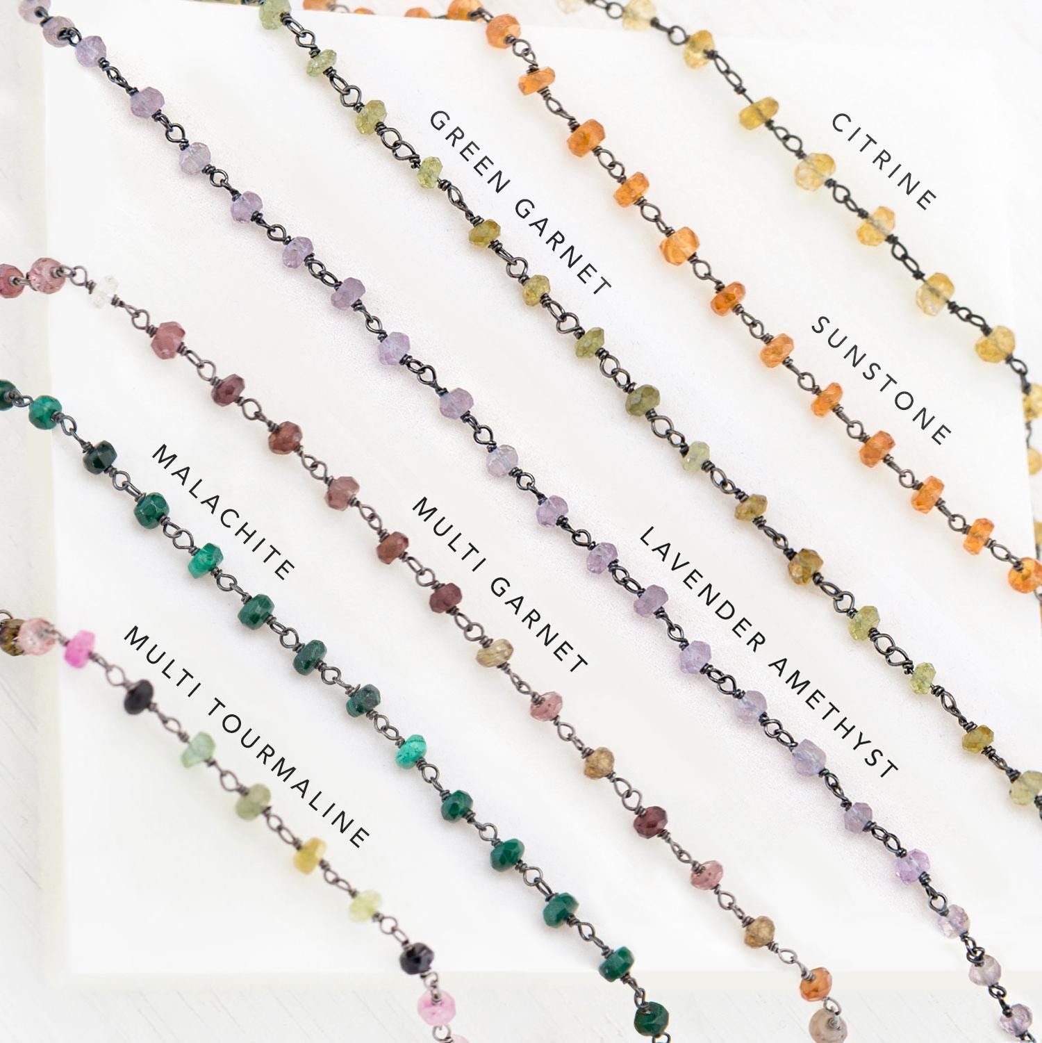 Moonstone Black Silver Necklaces, Grey Moonstone Rosary Chain, Short Beaded Necklace, Tiny Stone Necklace, Edgy 90's Choker, Bridesmaid Gift