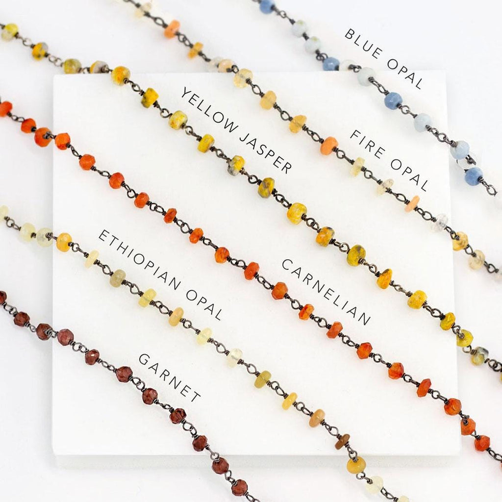 Moonstone Black Silver Necklaces, Grey Moonstone Rosary Chain, Short Beaded Necklace, Tiny Stone Necklace, Edgy 90's Choker, Bridesmaid Gift