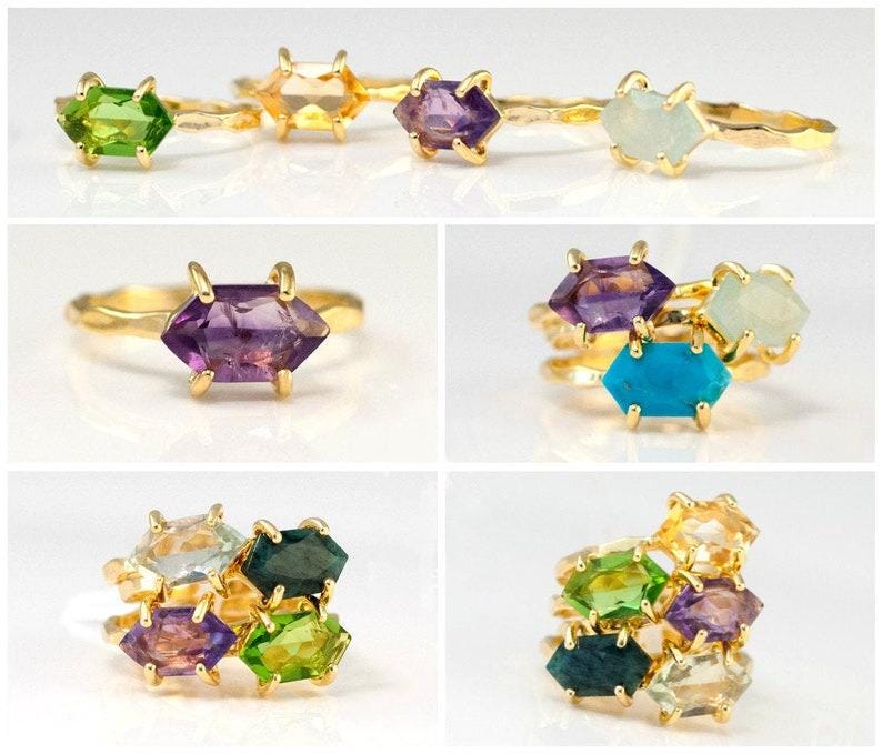 Gemstone Ring, Simple Solitaire Ring, Birthstone Ring, Stackable Birthstone Ring, Marquise Ring, Prong Set Ring, Dainty Ring, RG-MQ