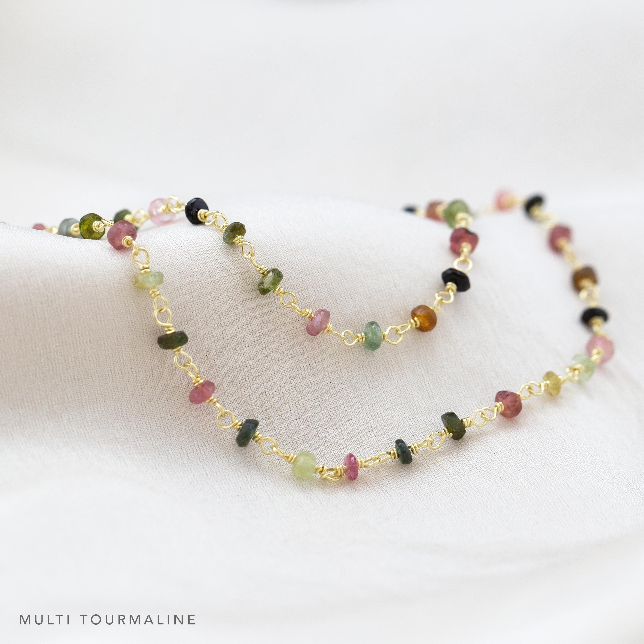 Natural Beaded Opal Chains, Wire Wrapped Gemstone Crystal Necklace, Colorful Beaded Layering Choker, Birthstone Jewelry Gift, Blue Opal Gold
